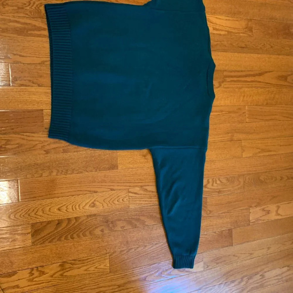 Vintage 90s Eddie Bauer Mens Large 100% Cotton Knit Dad Sweater Green - Picture 7 of 16